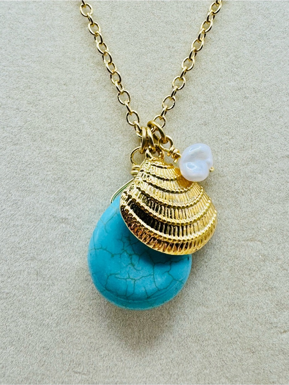 MAYAMAR Gold Shell Necklace NEW
